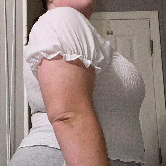 White Cropped Blouse by: No Boundaries - Picture 2 of 6